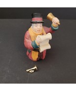 Dept 56 &quot;Town Crier&quot; Ringing Bell Black Top Hat Hand Painted Ceramic Tri... - $21.71 CAD