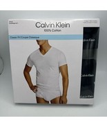 CALVIN KLEIN V Neck T-Shirts 3 Pack Size Small In Black NEW Classic Fit Tee - $565.85 MXN