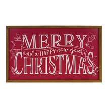 Merry Christmas/Happy New Year Sign 23.75&quot;L x 14&quot;H MDF/Wood - £39.22 GBP