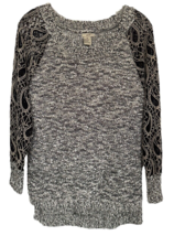 Anthropologie ESCIO Women&#39;s Boho Sweater 100% Acrylic Sheer Sleeves Size... - $20.35 CAD