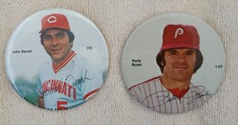 2 Vintage 1981 Baseball Pins Pete Rose John Bench Sports Photo Association - £7.96 GBP