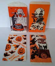 Halloween Candy Trick Or Treat Bags Haunted House Bats Witches Cauldron Cats (4) - £15.31 GBP