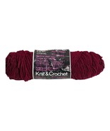 JC Penney Knit &amp; Crochet Acrylic 4 Ply Vintage Yarn 3oz Skein Burgundy 789 - £3.86 GBP