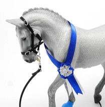 Handmade Ribbon Halter with Lead Rope, Blue Sash &amp; Rosette for Schleich ... - £9.39 GBP