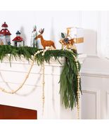 Lyrow Christmas Norfolk Pine Garland Set 6ft Pine 18ft Wooden Bead Garland - $315.84 MXN