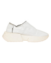 Mm6 Maison Margiela Chunky Slip-On Sneakers In Coated Jersey Women Whit Size 35 - $155.80