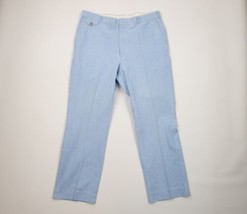 Vtg 70s Orvis Mens 40x32 Faded Wide Leg Bell Bottoms Pants Chambray Cotton USA - £70.03 GBP