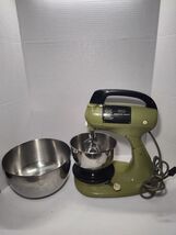 Vintage Hamilton Beach 10-Speed Stand Mixer Avocado Green w/ Bowls Teste... - $69.29