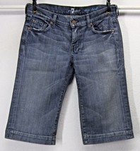 7 Seven For All Mankind Dojo Shorts (Sz 28) L15 Cotton Blend Blue J EAN Shorts - £19.02 GBP