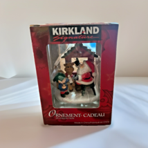 KIRKLAND SIGNATURE SANTA WITH AN ELF &amp; PRANCER ORNAMENT NIB (CB1649) - $9.89