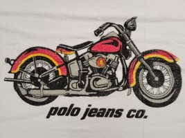 Vtg Ralph Lauren Polo Jeans Co Motorcycle Cotton Beach Towel USA 68x34 - £35.52 GBP