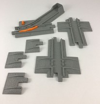 GeoTrax Rail &amp; Road System Replacement Track Pieces Grey Gravel 6pc Lot M22 - £12.37 GBP
