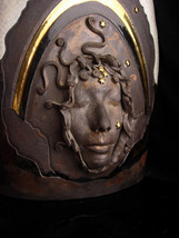 HUGE signed Medusa Vase - OOAK Vintage heavy artist vase - Gold stars - black go - £389.24 GBP