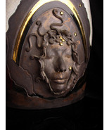 HUGE signed Medusa Vase - OOAK Vintage heavy artist vase - Gold stars - ... - £395.18 GBP