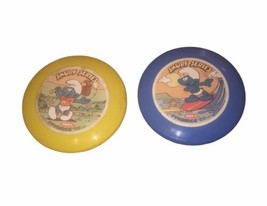 Smurf Series Wham-O Pocket Size Collectible Frisbee Set Of 2 Vintage 1980’s - £14.18 GBP