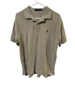 Polo Ralph Lauren Mens Large Natural Brown Pony Logo Polo Short Sleeve S... - $18.50