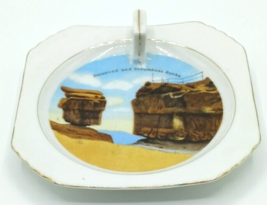 Souvenir Lemon Plate w/Gold Trim Balanced &amp; Steamboat Rocks /Occupied Japan - £7.74 GBP