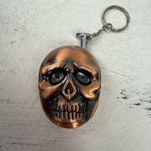 Vintage Unique  cooper tone Skull Key Chain Lighter - $18.81