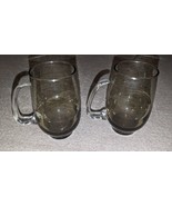 Vintage Libbey Tempo Brown Smoke Glass - Open D Handle Mug 1960&#39;s Set Of 2 - $564.31 MXN