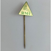 Vintage RMI Floral Green &amp; Gold Tone German Stick Lapel Hat Pin - £6.48 GBP