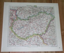 1929 Original Vintage Map Of Hungary / Budapest / Verso Map Of Paris France - £16.26 GBP