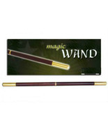 PRO Magic Wand DELUXE 13.5&quot; Brown Wood &amp; Golden BRASS Tips MID SPLIT Hea... - $44.99