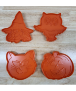 VTG Hallmark Halloween Cookie Cutter Molds Set Witch Owl Cat Jack-O-Lant... - $10.19