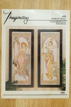 Imaginating Hours of The Day Art Mucha Nouveau Donna Brown Cross Stitch ... - $24.74