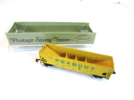 Aurora Postage Stamp N Scale Train 4886 Hopper Peabody Short Line Yellow... - $8.50