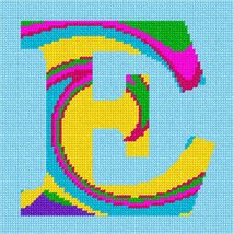 Pepita Needlepoint kit: Letter E Tie Dye2, 7&quot; x 7&quot; - £39.33 GBP+