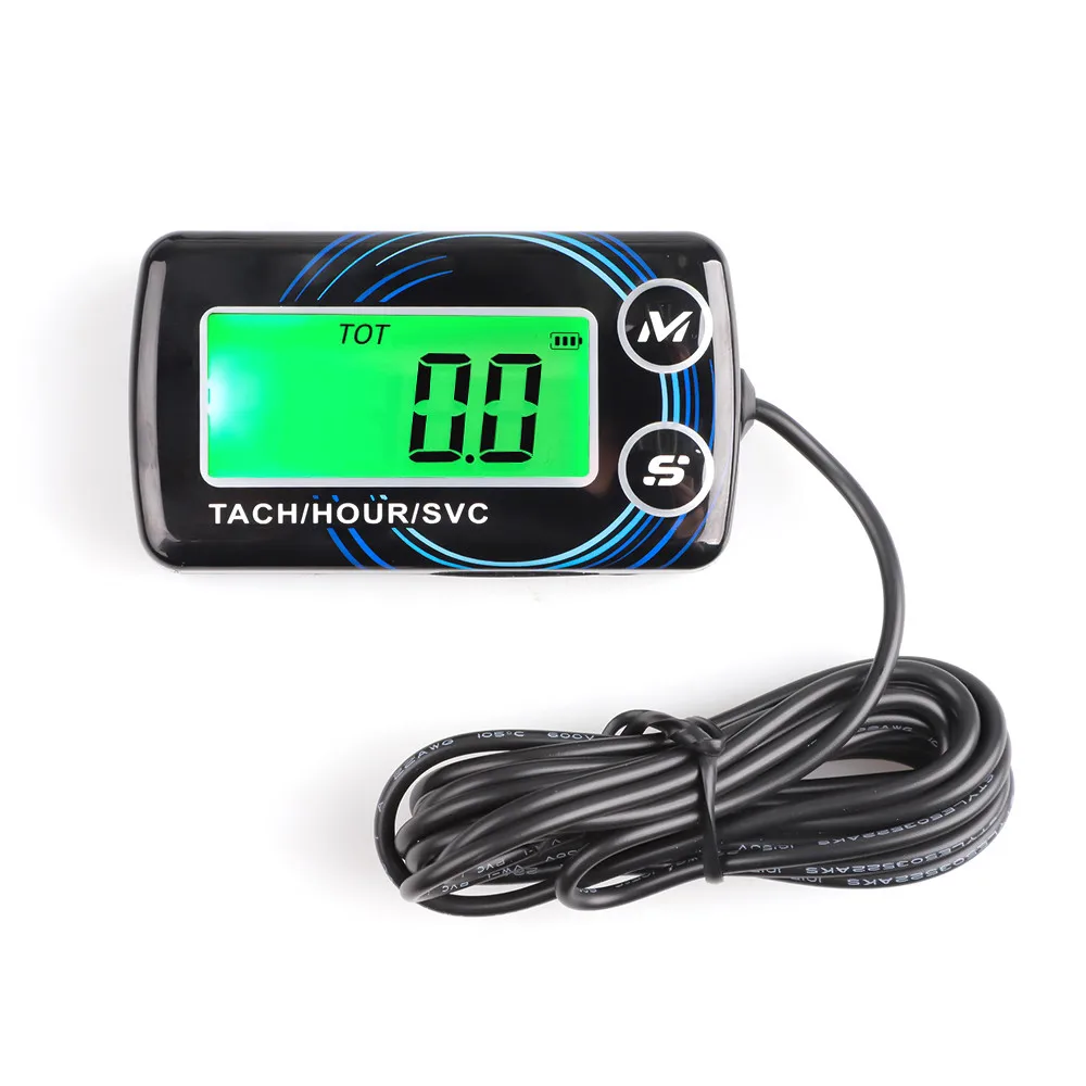 Motorcycle Tach Hour Meter SVC LCD Digital Tachometer Engine Resettable Maintena - £44.83 GBP