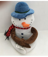 Holiday time plush stuffed snowman with hat and scarf - $30.35 CAD