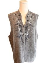 CHRISTOPHER &amp; BANKS Silk Angora Wool Sweater Vest XXL Gray - $28.49