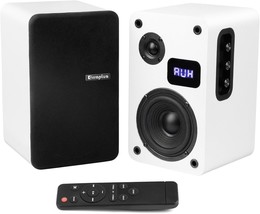 70W Powered Bookshelf Speakers, Active Stereo Speakers Pair Desktop, White - $108.93