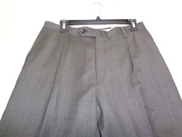Hart Schaffner Marx Size 32 Brown Wool New Mens Dress Pleated Pants - $98.01