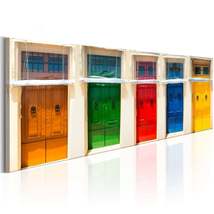 Tiptophomedecor Stretched Canvas Still Life Art - Colourful Doors - Stretched &amp;  - £70.88 GBP+