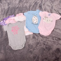 Mixed Lot of 6 bodysuits Baby Girl Size 0-3 months - £11.22 GBP