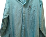 Snoopy w/ golf club Vintage 16 34/35 green blue Men&#39;s Button Front Shirt - $16.82
