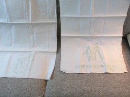 &quot;&quot;2 VINTAGE LINEN DISH TOWELS - STAMPED FOR EMBROIDERY&quot;&#39; PHOTOGRAPHER &amp; ... - $12.89