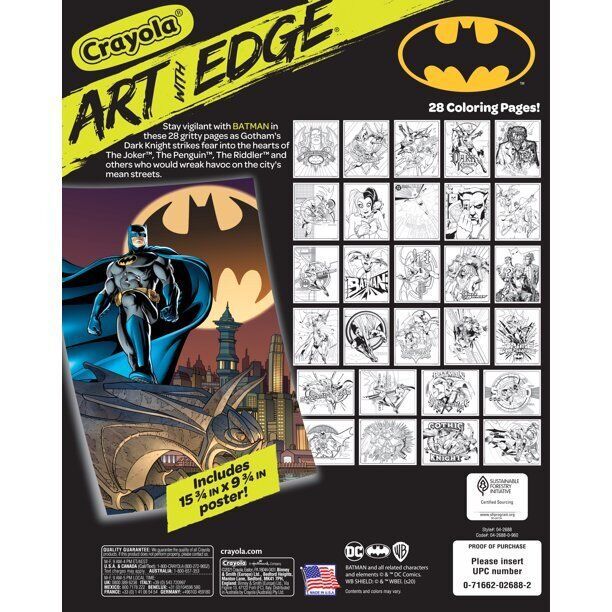 Crayola Batman Coloring Book Pages, 28 Pages, 1 Poster Item image 3