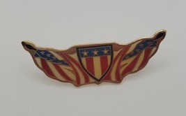USA United States of America Waving Flag Crest Patriotic Lapel Hat Pin - $19.60