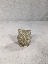 Vintage Brass Owl Metal Figurine Sculpture Paperweight Decor 2.5&quot; - £9.43 GBP