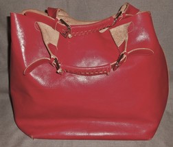 DIAZ Red Leather Handbag/Tote Bag - £173.97 GBP