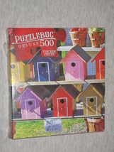 PUZZLEBUG Deluxe 500-piece Puzzle – PAINTED WOOD BIRDHOUSES - $10.00