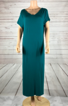 INK+IVY (Evergreen) Double V-neck Side Slit Everyday Jersey Dress NWT LARGE - £11.00 GBP