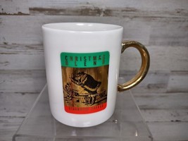 Vintage Starbucks Christmas Blend Santa Claus Holiday Coffee Mug Gold Handle - £3.63 GBP