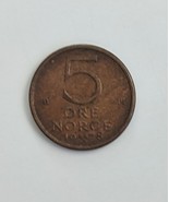 1978 Norway 5 ore Norge Bronze Coin - $36.38 MXN