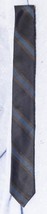 Vintage Skinny Polyester Tie Striped Necktie mv - £30.35 GBP