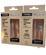 2 pk PowerXcel Rapid Charge Braided USB Charge &amp; Sync Cable, Rose Gold, ... - $29.85 CAD