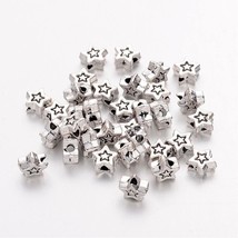 Star Beads Spacers Metal Antiqued Silver Celestial Sky 5mm Findings 20pcs - $4.95